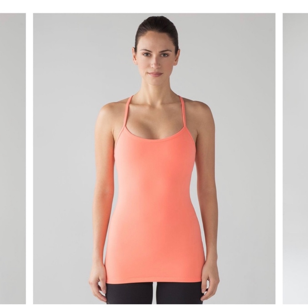 Lululemon Athletica Power Y Top —orange, 10